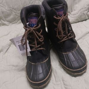 Black Duck Boots with Brown Laces Boys Sz 3